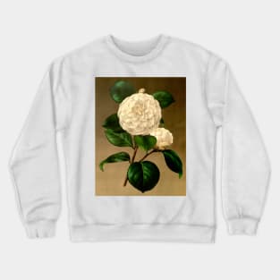 White flower on a brown background. Crewneck Sweatshirt